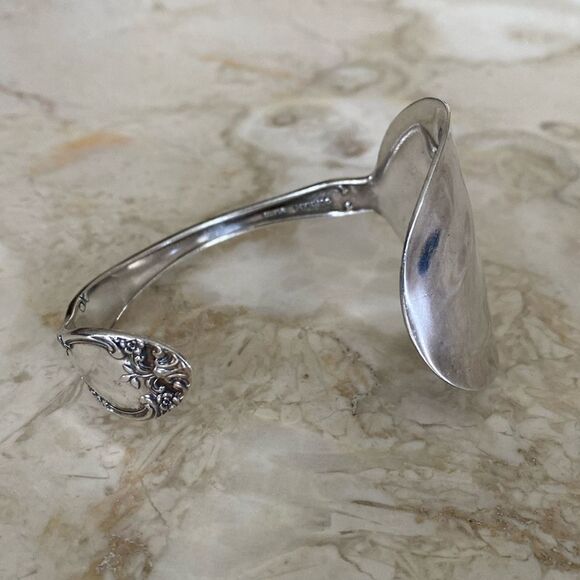 Gorham Sterling Silver Plate Handcrafted Spoon Cuff Bracelet - Picture 2 of 12